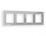 Рамка ALFA Platos (Серебро Стекло органическое) 4-ая AF330404