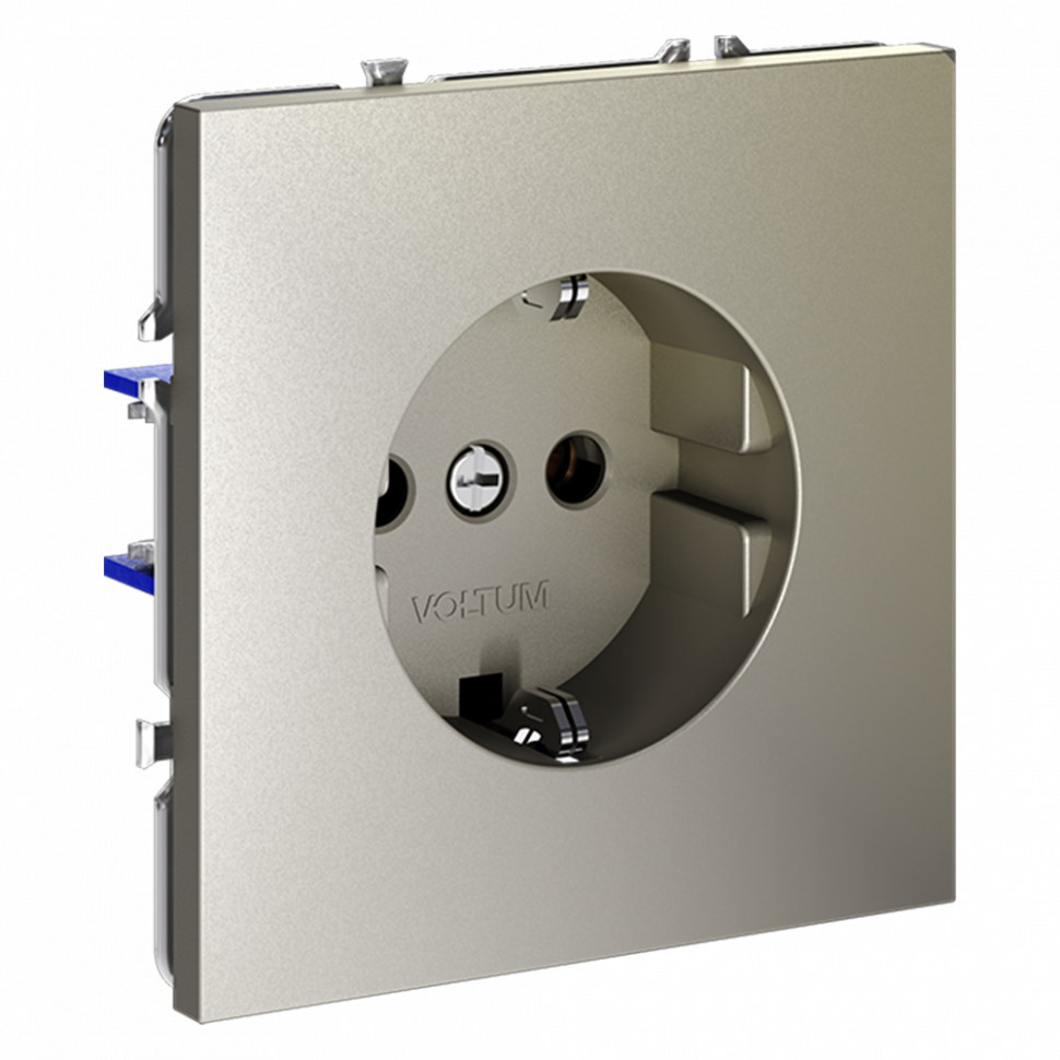 Розетка встраиваемая VOLTUM S70 с заземлением 16А, (шелк) VLS040104