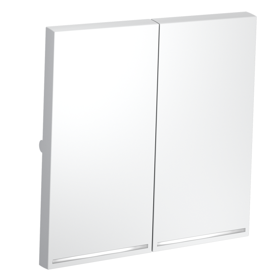 Клавиши для выключателя/переключателя двухклавишного с подсветкой, S70 (белый матовый)