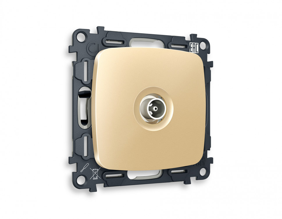 Комплект механизма TV розетки оконечной OMEGA MO613010 Шампань 50-870 MHz 1dB QUANT