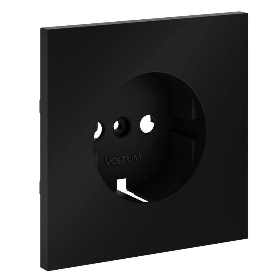 Накладка для розетки с заземлением, S70 (черный матовый)