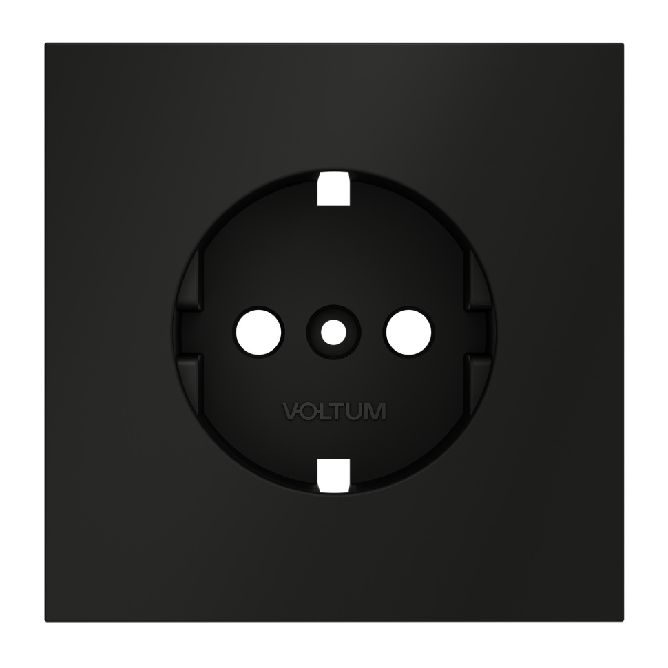 Накладка для розетки с заземлением, S70 (черный матовый)