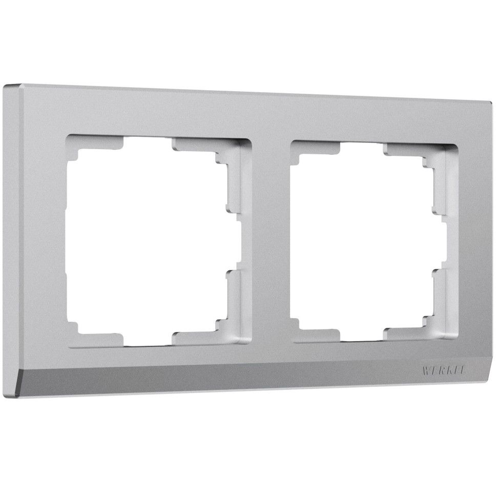 Рамка из поликарбоната на 2 поста Stark серебряный матовый W0021865