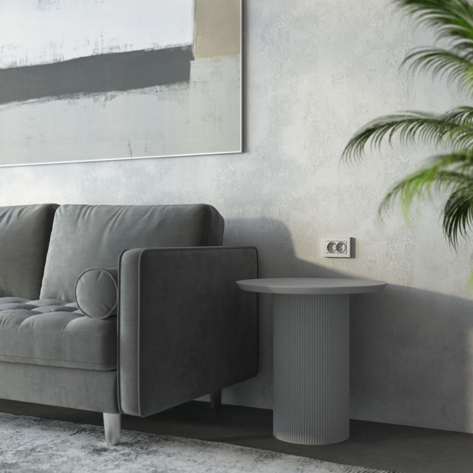 Рамка из поликарбоната для двойной розетки Hammer серебряный W0082406