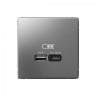 Зарядное устройство USB тип-A + тип-C 45Вт высокоскор.заряд. QC, PD, механизм, Schneider Electric Art Gallery Сталь GAL000929