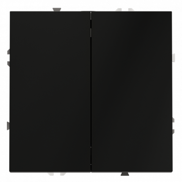 Выключатель встраиваемый VOLTUM S70 двухклавишный 10А, (черный матовый) VLS020108