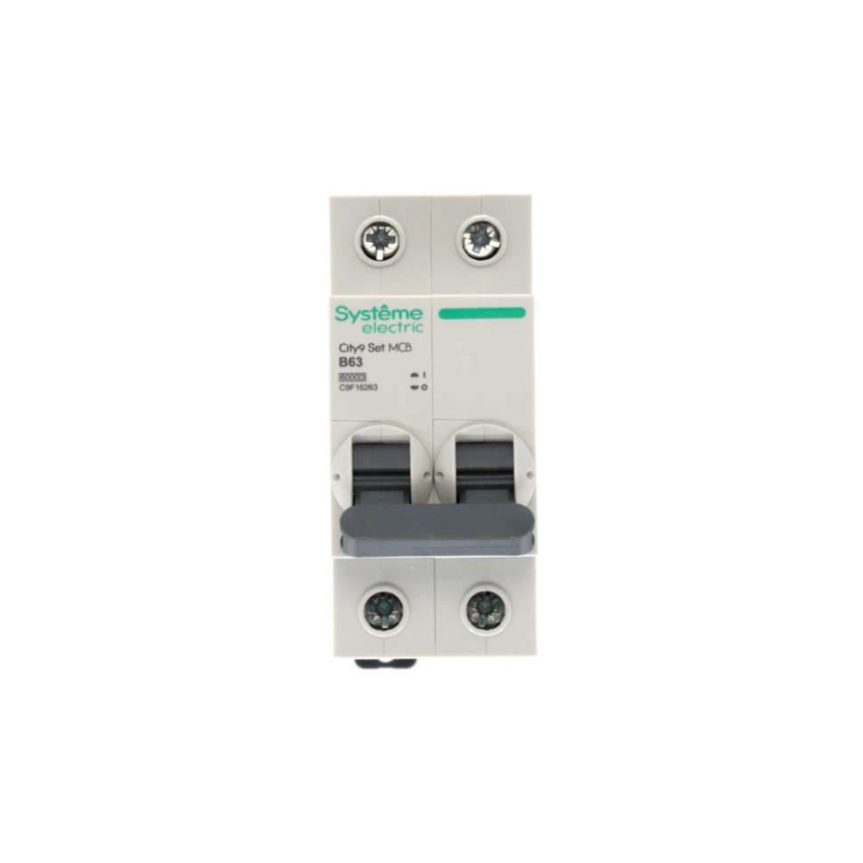 Автоматический выключатель (АВ) B 63А 2P 6kA 230В Systeme Electric City9 Set C9F16263
