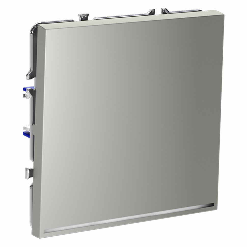 Выключатель встраиваемый VOLTUM S70 одноклавишный с подсветкой 10А, (сталь) VLS010205