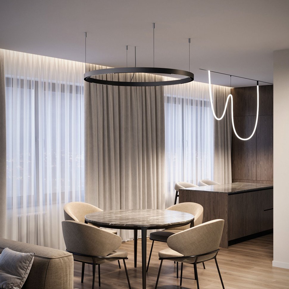 Slim Magnetic Трековый светильник для радиусного шинопровода 12W 4200K Intenso чёрный Ø 800мм 85184/01