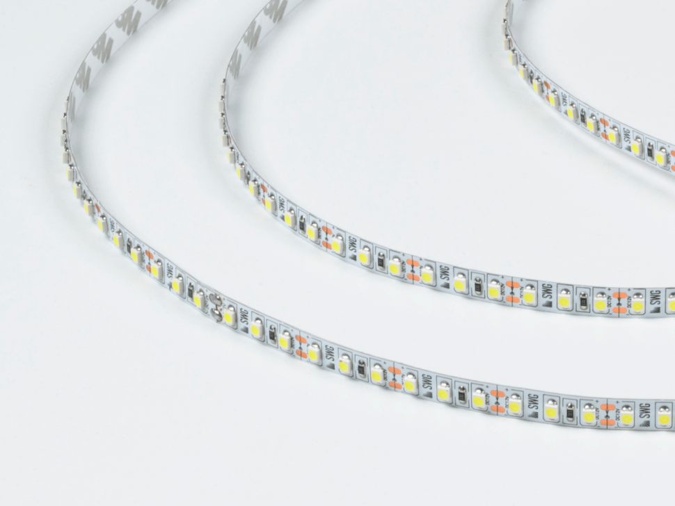  SWG Standard Светодиодная лента 3528, 120 LED/м, 9,6 Вт/м, 12В , IP20, Цвет: Холодный белый, SWG3120-12-9.6-W-M