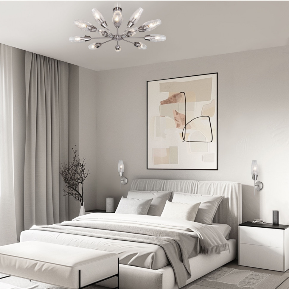 Бра со стеклянным плафоном 60140/1 сатин-никель