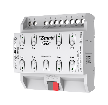 Актуатор отопления KNX, 8 каналов, 230 VAC Zennio HeatingBOX 230V 8X ZCL-8HT230