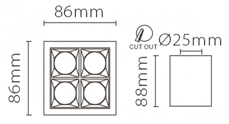 Накладной светильник Fiberli XC002-4T 12120202