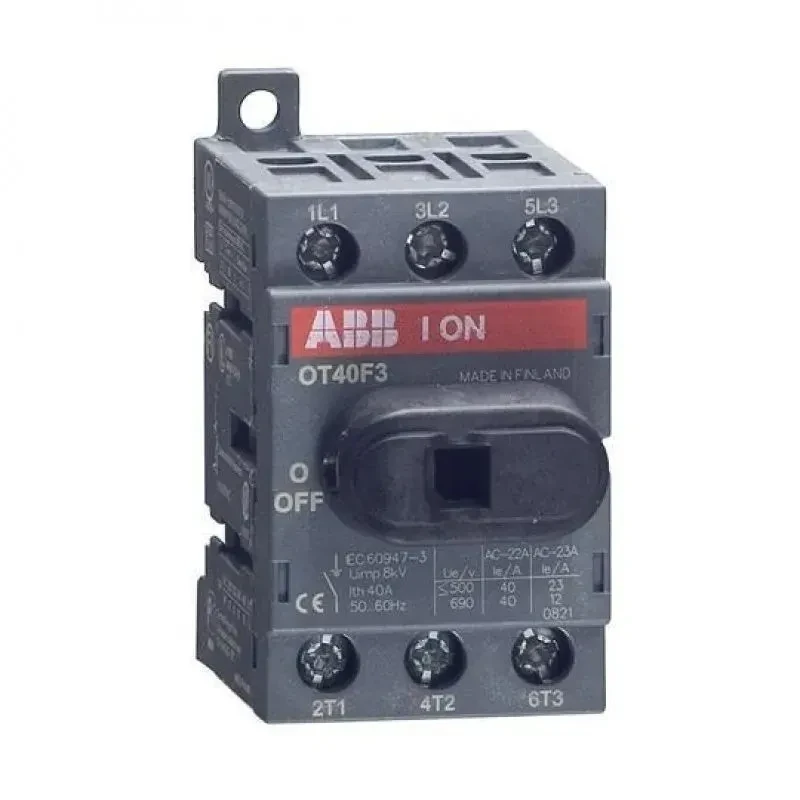 Рубильник ABB OT40F3 40А 3P на DIN-рейку или монтажную плату (с ручкой) 1SCA104902R1001