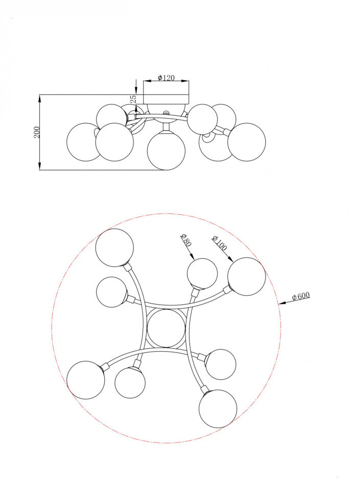 Потолочный светильник Freya FR5116CL-09BS