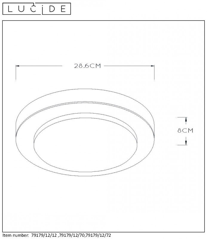 Накладной светильник LUCIDE 79179/12/72
