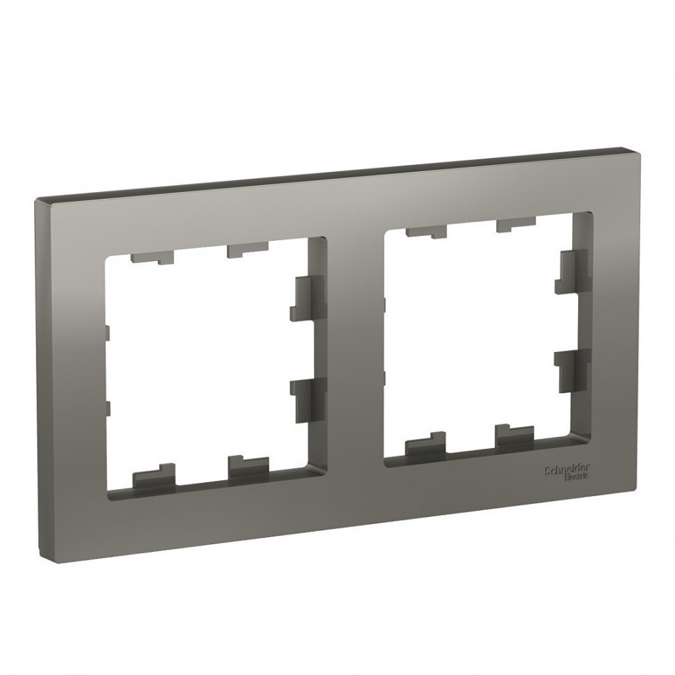 ATN000902 Рамка Systeme Electric Atlas Design на 2 поста сталь