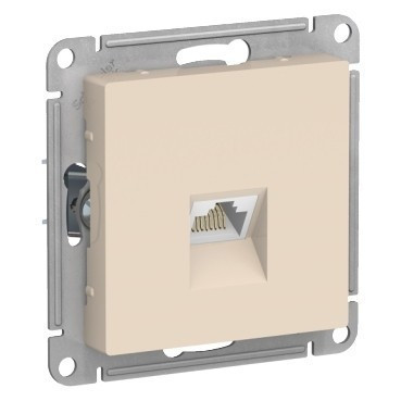 Розетка Systeme Electric Atlas Design RJ-45 кат. 6a, бежевая ATN000286