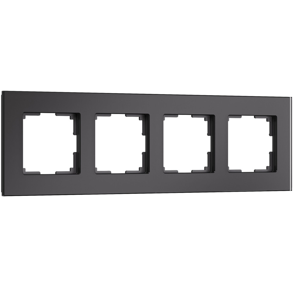 Рамка из стекла на 4 поста Senso черный soft-touch W0043108