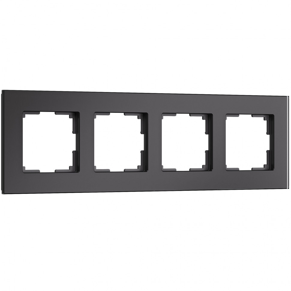 Рамка из стекла на 4 поста Senso черный soft-touch W0043108