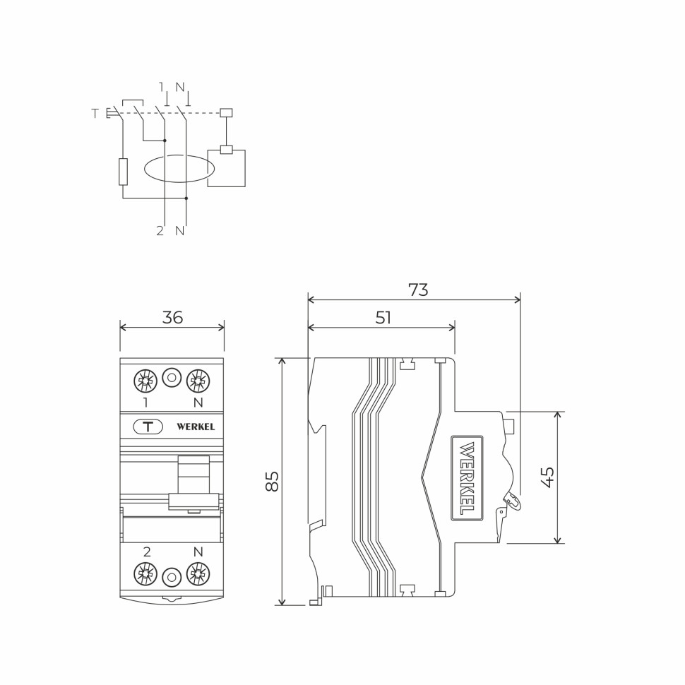 Устройство защитного отключения (УЗО) 1P+N 40 А 100 mA AC 6 kA W812P404