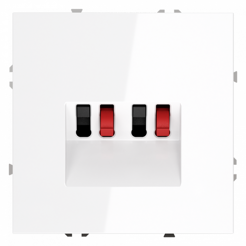 Розетка акустическая встраиваемая VOLTUM S70 4-местная, (белый глянцевый) VLS060301