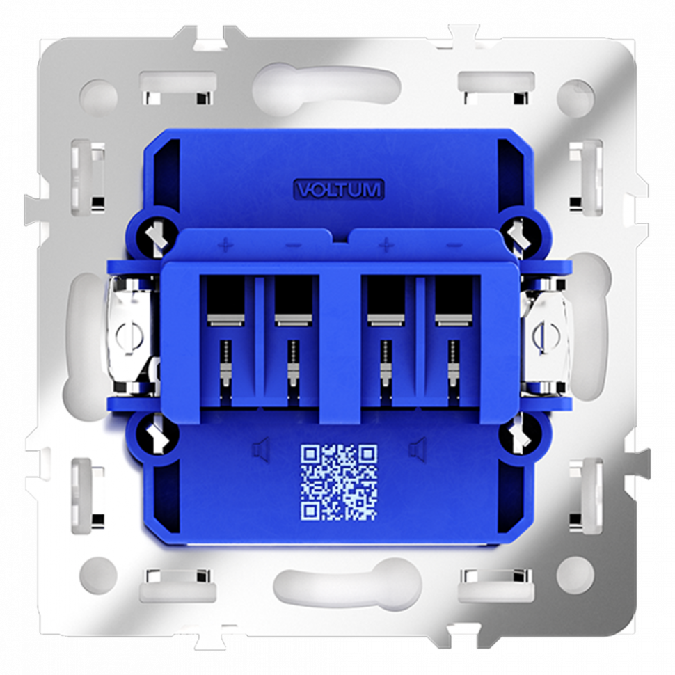 Розетка акустическая встраиваемая VOLTUM S70 4-местная, (белый глянцевый) VLS060301