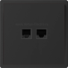 Розетка компьютерная двойная 6 kat, IP-20. (черный)