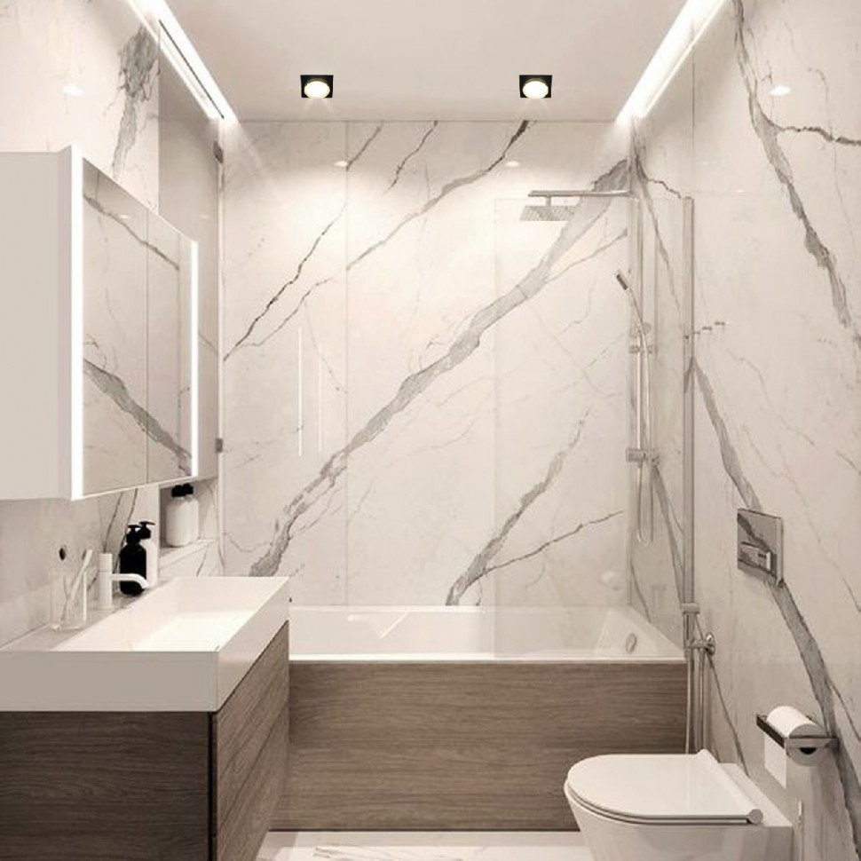 Встраиваемый светильник Reluce 53005-9.0-001LD GX53 BK+GD