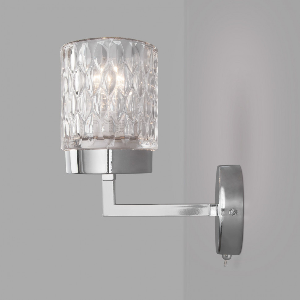 Настенный светильник со стеклянным плафоном 60127/1 хром