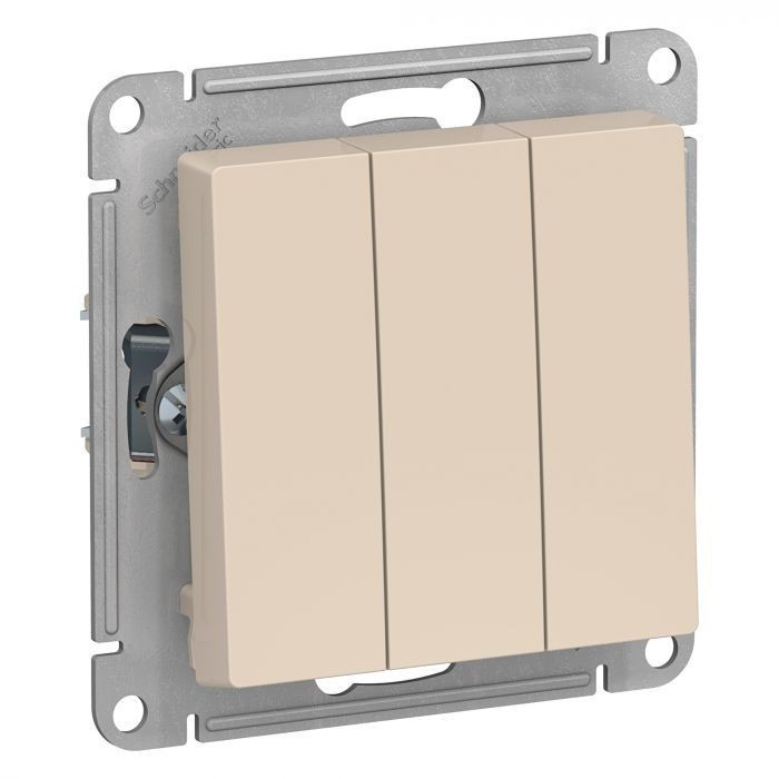 Выключатель трехклавишный Systeme Electric Atlas Design бежевый ATN000231