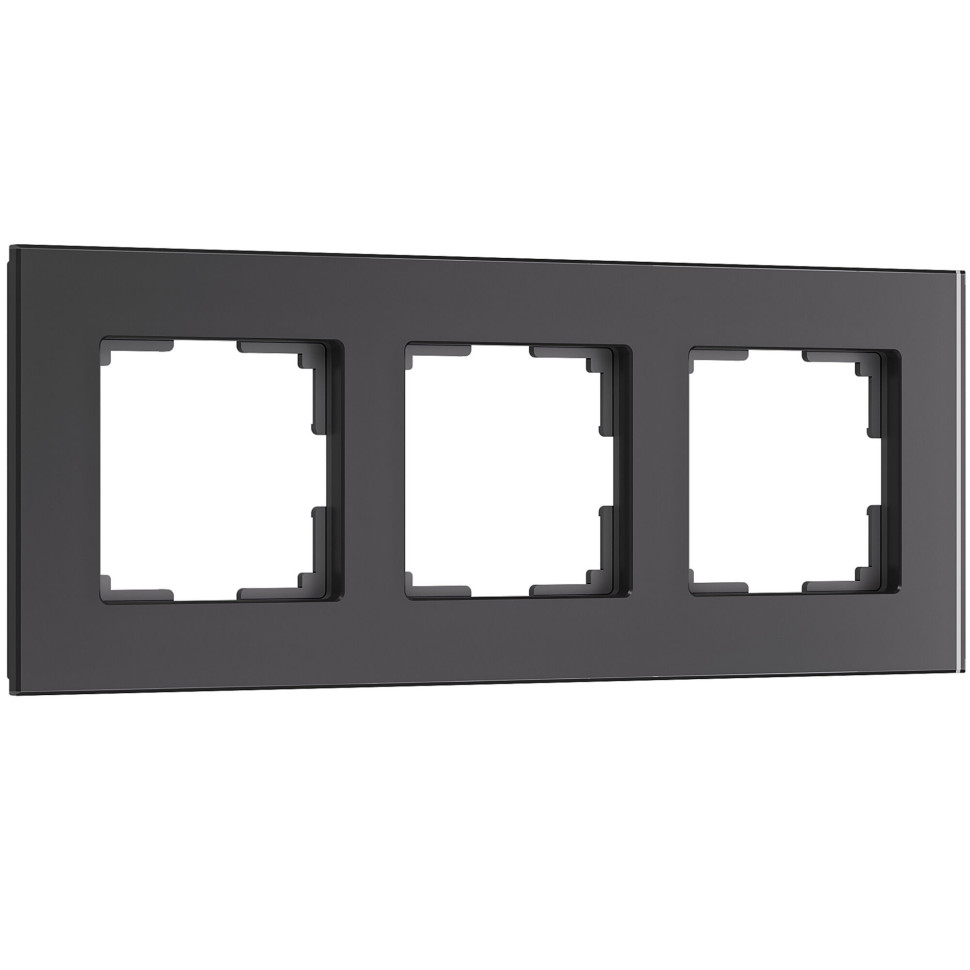Рамка из стекла на 3 поста Senso черный soft-touch W0033108