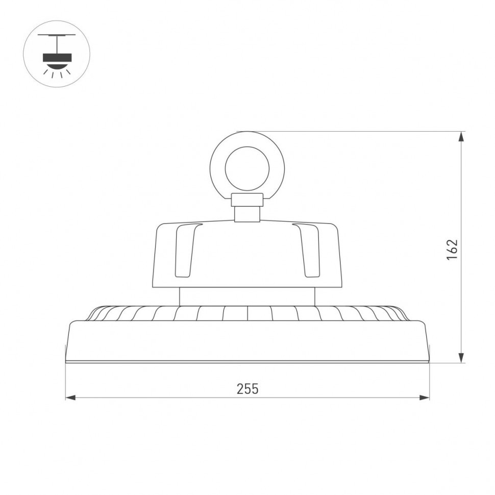 Промышленный светильник Arlight SP-ERCON-R255-100W White5000 (BK, 90 deg, 230V) 056100