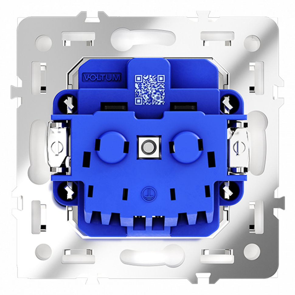 Розетка встраиваемая VOLTUM S70 с заземлением 16А, (белый глянцевый) VLS040101