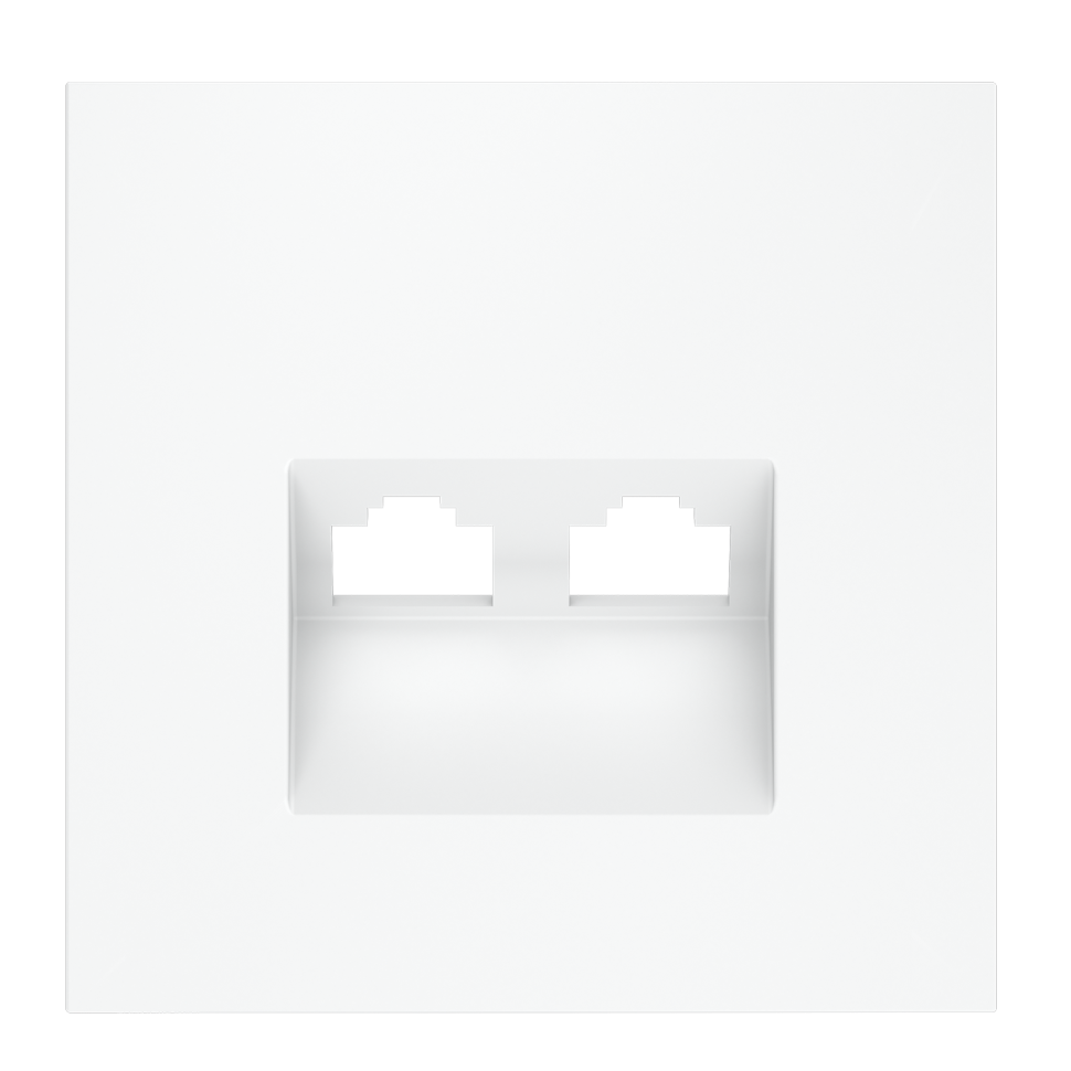 Накладка для розетки компьютерной двойной RJ45+RJ45 кат.6, S70 (белый матовый)