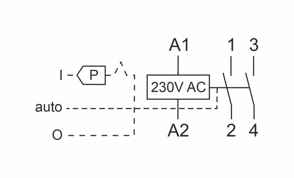 Контактор модульный с ручным управлением(Ампер-25 / Волт-230 АС / Контакт-2NO) ST25-20-M