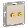 Аудиорозетка Systeme Electric Atlas Design двухместная, бежевая ATN000287