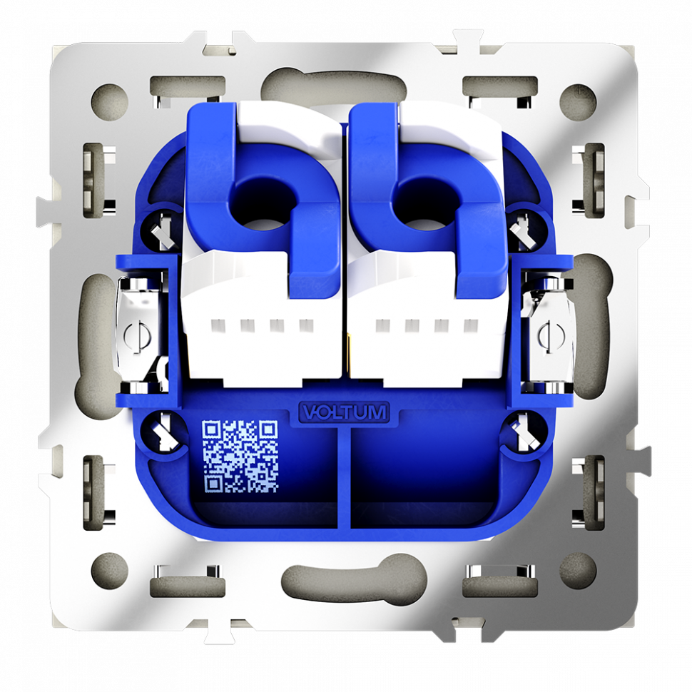 Розетка компьютерная встраиваемая VOLTUM S70 двойная RJ45+RJ45 кат.6, (шелк) VLS060204