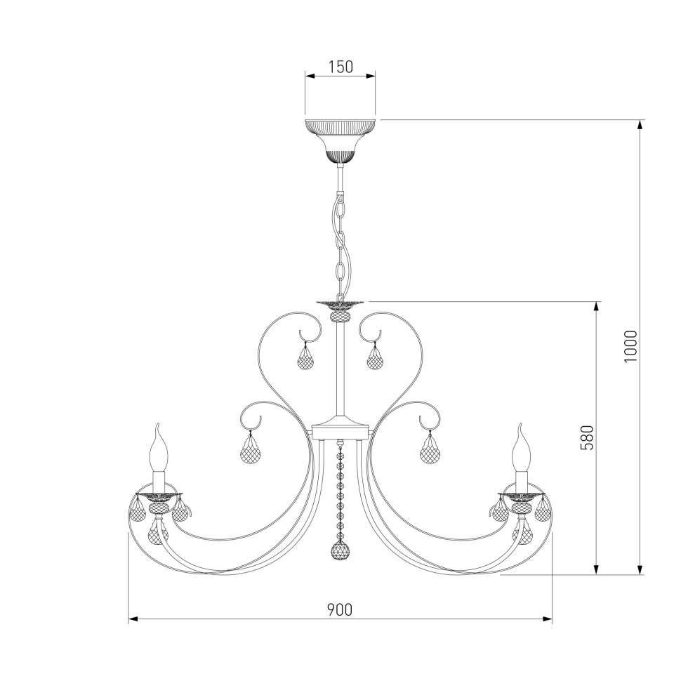 Люстра с хрустальным декором 3305/12