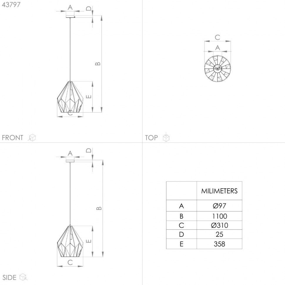 Подвесной светильник Eglo Carlton 43814