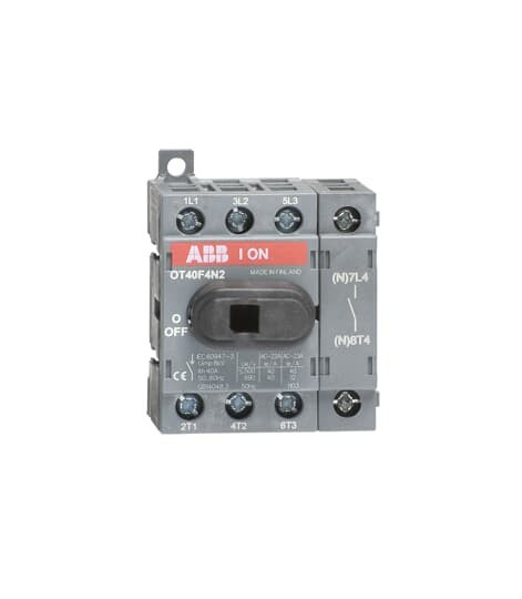 Рубильник ABB OT40F4N2 40А 4P на DIN-рейку или монтажную плату (с ручкой) 1SCA104932R1001