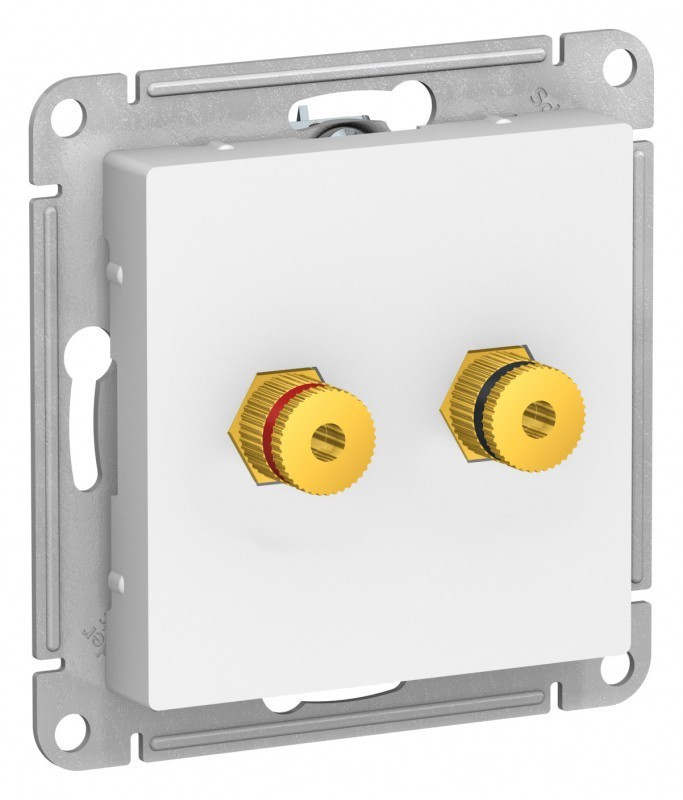 Аудиорозетка Systeme Electric Atlas Design двухместная, белая ATN000187