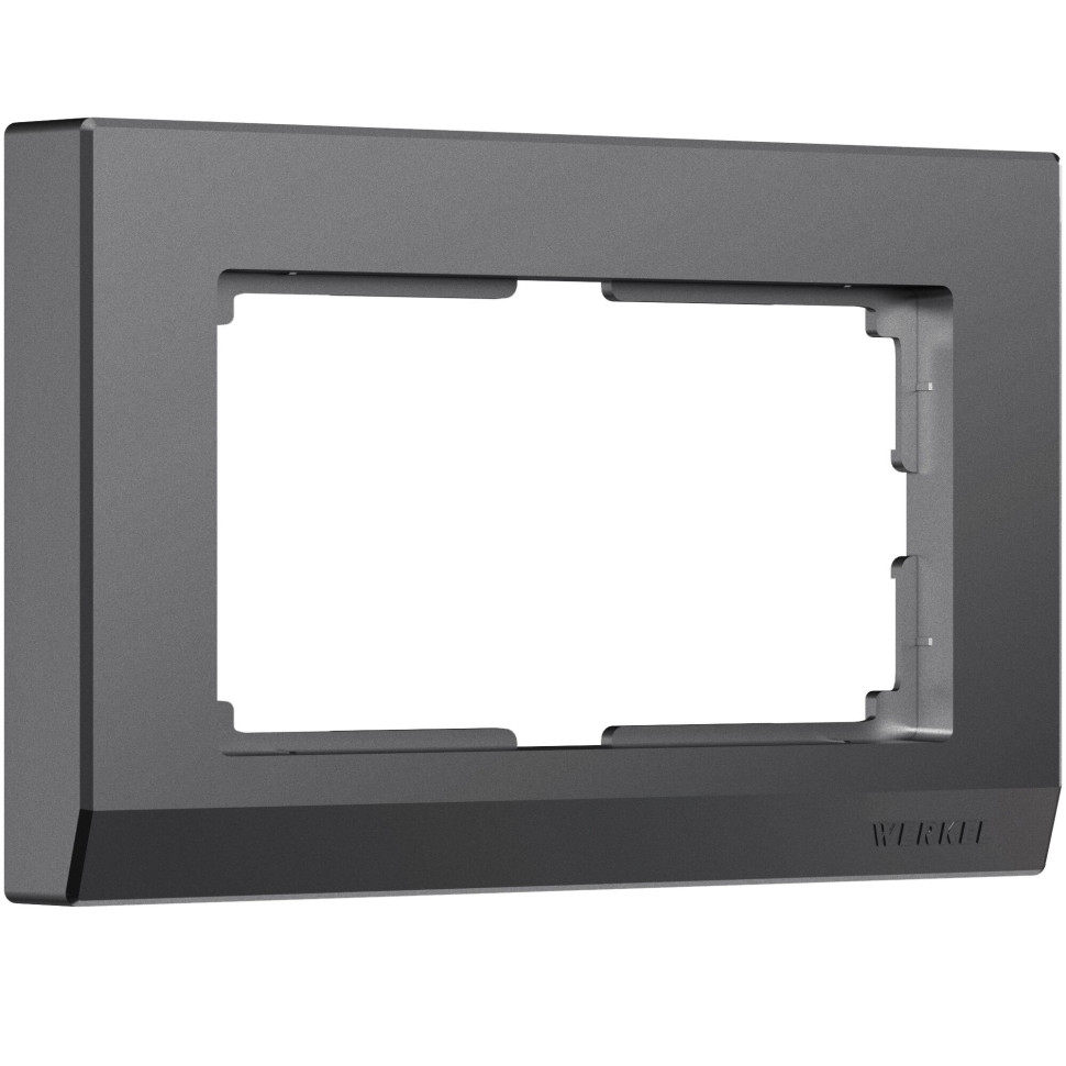 Рамка из поликарбоната для двойной розетки Stark графит матовый W0081864