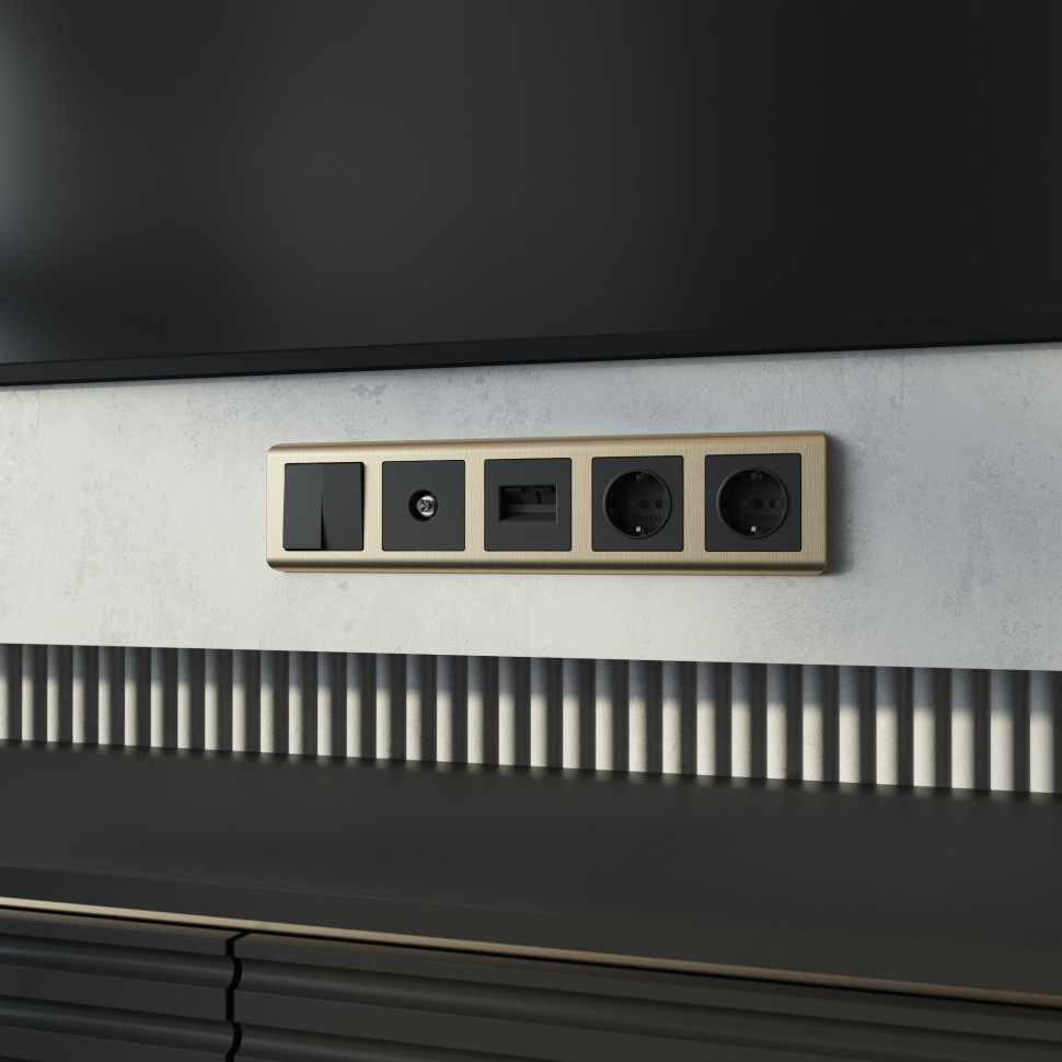 Рамка из поликарбоната на 5 постов Stream шампань W0052111