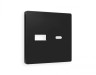 Лицевая панель ALFA (Черный матовый) для розетки 2USB тип A+C QUANT AP8110