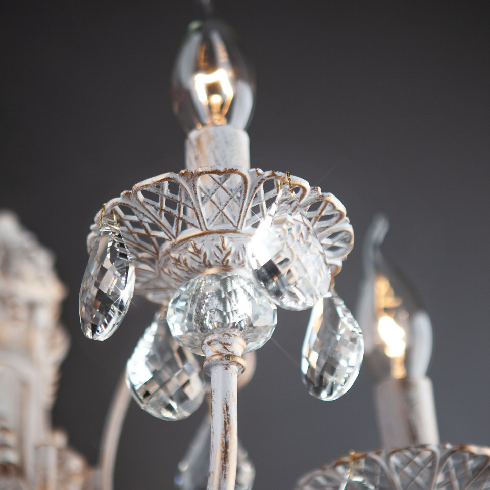 Бра с хрусталем 3305/3  белый с золотом / прозрачный хрусталь