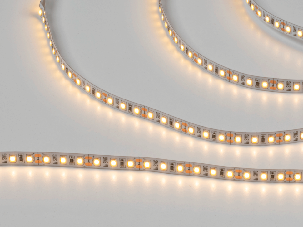  SWG Standard Светодиодная лента 2835, 120 LED/м, 12 Вт/м, 12В , IP20, 3M, Цвет: Теплый белый, SWG2120-12-12-WW-M