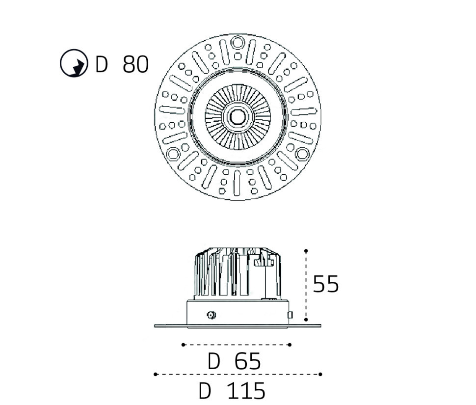 Встраиваемый светильник Italline IT02-028 black 3000K