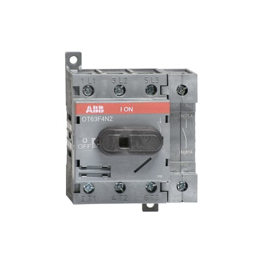 Рубильник ABB OT63F4N2 63А 4P на DIN-рейку или монтажную плату (с ручкой) 1SCA105365R1001