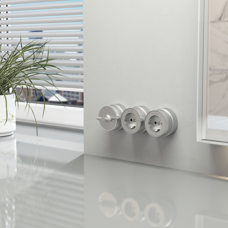 Выключатель на 4 положения двухклавишный Vintage серебро матовый/хром W5822054